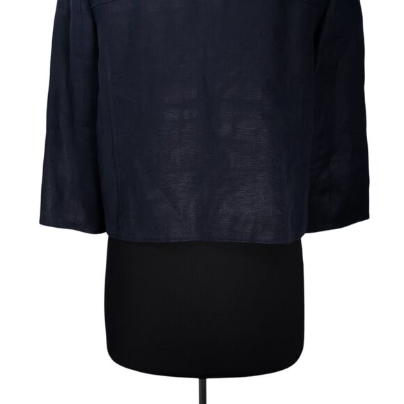 Ralph Lauren Women's Blazer Navy Blue Linen Double Breasted Work Suit Jacket 10 - Picture 8 of 8
